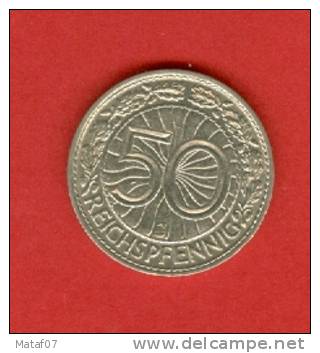 Allemagne - Republique De Weimar - 1938 J -  50 Reichsfenning - Nickel  - KM 49 - 50 Reichspfennig