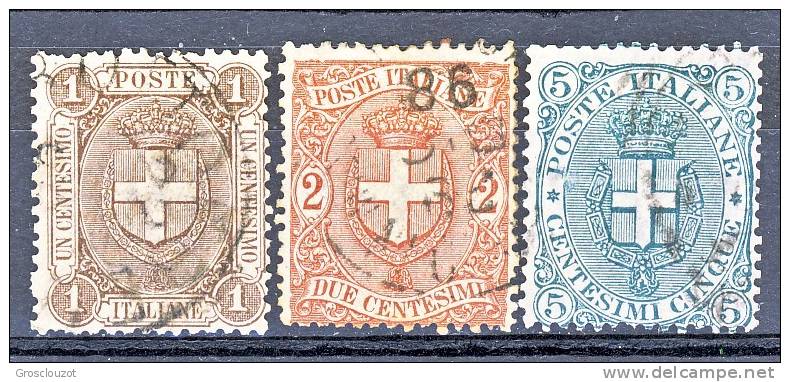 Regno U1, 1890, Sassone, N. 65-67 USATI - Usati