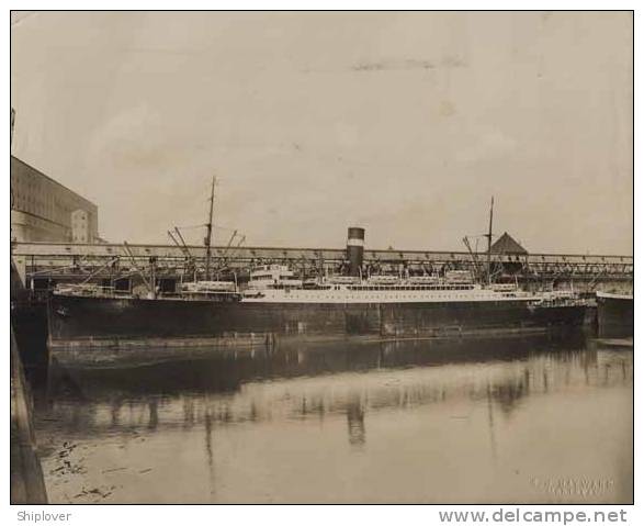 Grande Photo Très Ancienne D'un Paquebot à Identifier (photo S.J. Hayward De Montréal) - Bateaux