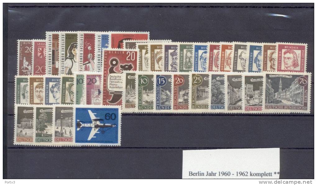 Berlin Kompletten Jahre 1960 - 1962  /  Year 1960 - 1962 191 - 230 Complete Postfrisch MNH ** - Ungebraucht