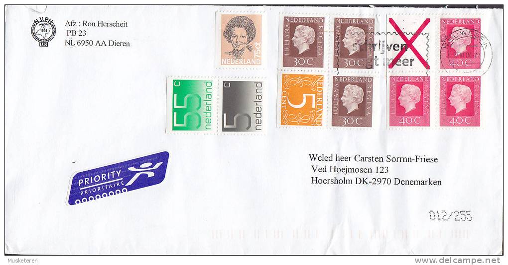 Netherlands Priority Prioritaire Label NEUWEGEIN 2004 Cover Brief Booklet Markenheftchen Stamp Franking - Carnets Et Roulettes