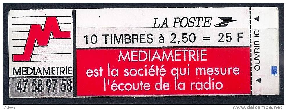 France- Carnet 2720-C3 (fermé) Pub Médiamétrie - Autres & Non Classés