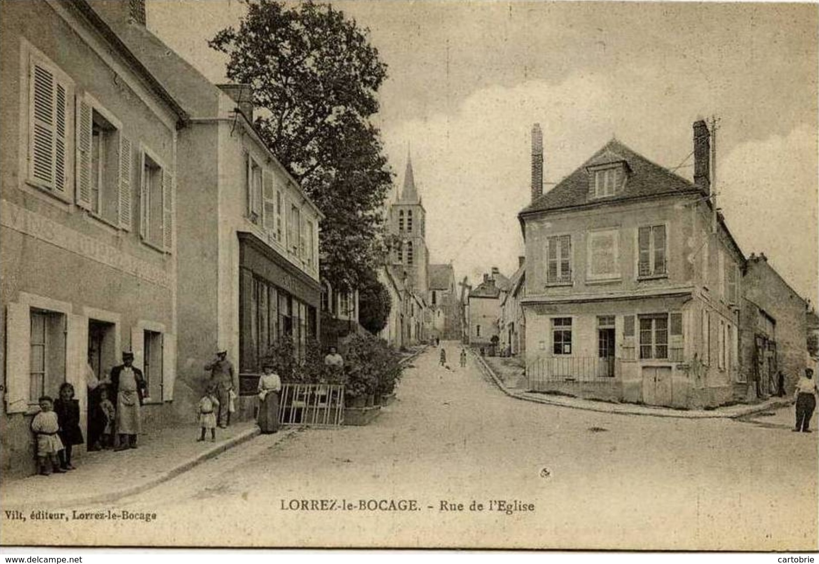 77 - LORREZ-LE-BOCAGE - Rue De L'Église - Animée - Lorrez Le Bocage Preaux