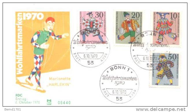 Germany - Mi-Nr 650/653 FDC (b058) - Bambole