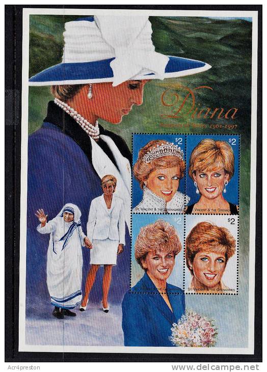 B0193 SAINT VINCENT GRENADINES 1997,  Death Of Princess Diana Of Wales   MNH - St.Vincent & Grenadines