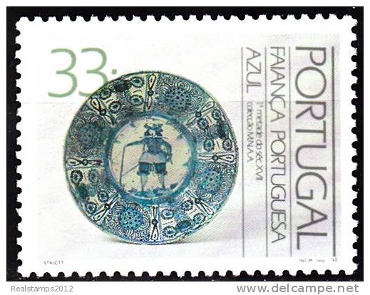 PORTUGAL - 1990,  Faiança Portuguesa (F.P. Azul (1.ª Metade Séc. XVII) ( 1.º Grupo )  33.   ** MNH  MUNDIFIL  Nº 1917 - Neufs