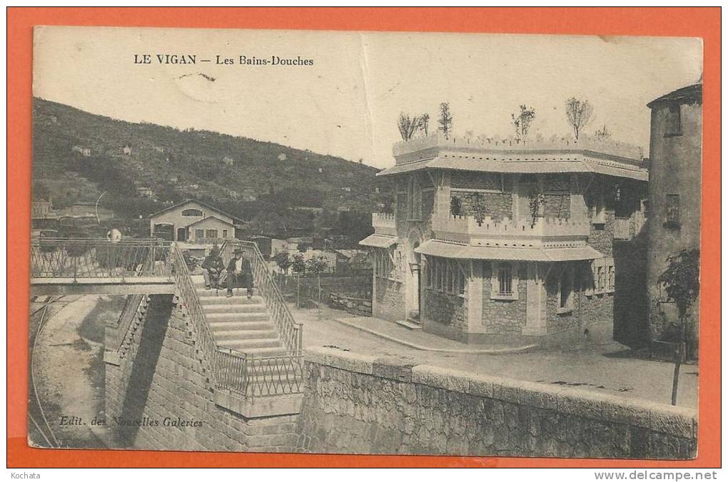 E293, Le Vigan, Les Bains-Douches, Animée, Circulée 1917 - Le Vigan