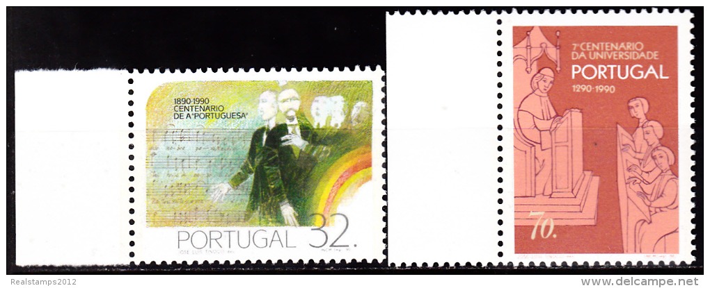 PORTUGAL -1990, Datas Da História De Portugal.   (Série, 2 Valores) ** MNH  MUNDIFIL  Nº 1930/1 - Unused Stamps