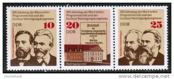 GERMAN DEMOCRATIC REPUBLIC    Scott #  1650-52a**  VF  MINT NH Strip Of 3 - Unused Stamps