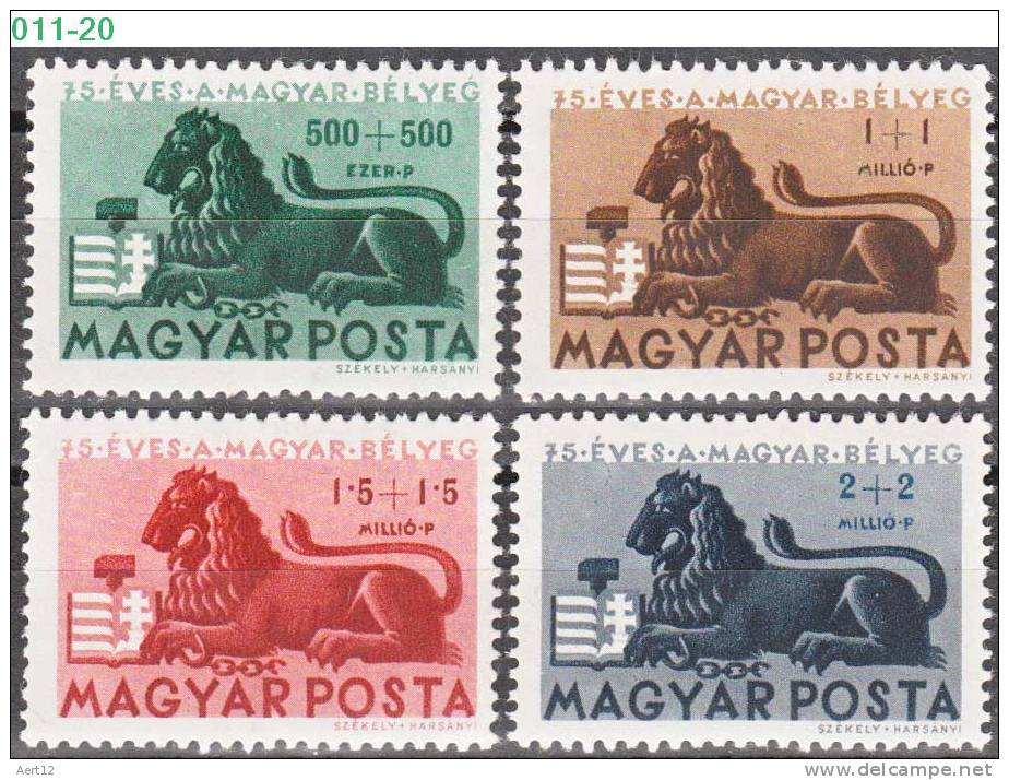 HUNGARY, 1946, 75th Anniv. Of Hungary’s 1st Postage Stamp, Sc/Mi B188-B191 / 893-96 - Neufs