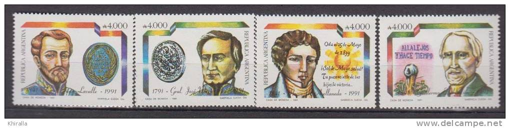 ARGENTINE    1991       N°  1766 / 1769                 COTE    6.00    EUROS       ( A 32 ) - Unused Stamps