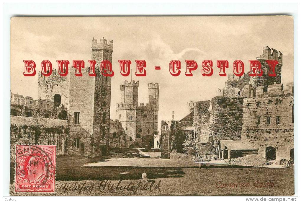 WALES - CAERNARFON - CARNARVON CASTLE - Chateau Au Pays De Galles - CYMRU - Dos Scanné - Caernarvonshire