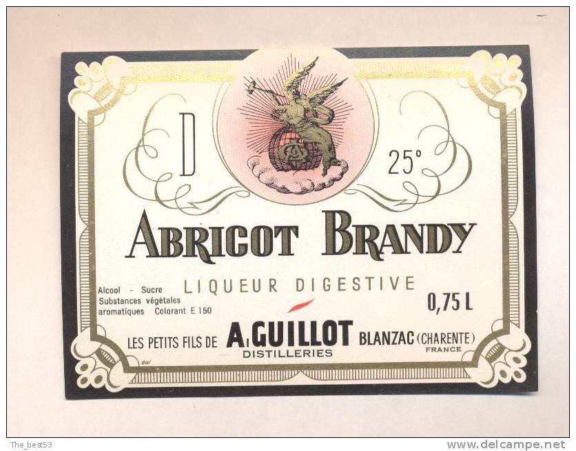 Etiquette  De Liqueur   Abricot Brandy  -  A. Guillot   Blanzac  (16) - Altri & Non Classificati
