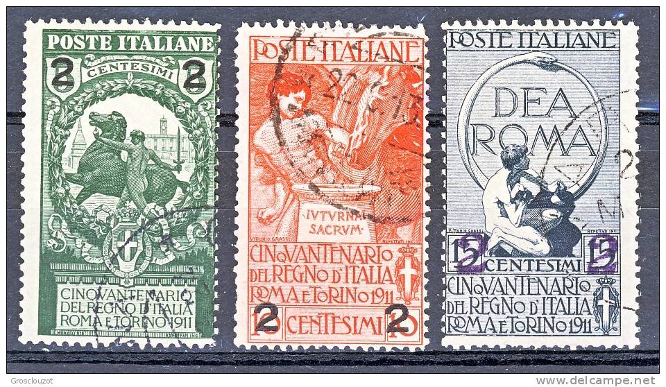 Regno 1913 Serie 16, N. 99-101 Usati Cat. € 25 - Usati