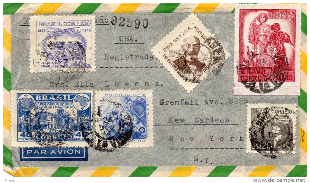 Brazil Old Cover Mailed To USA - Brieven En Documenten