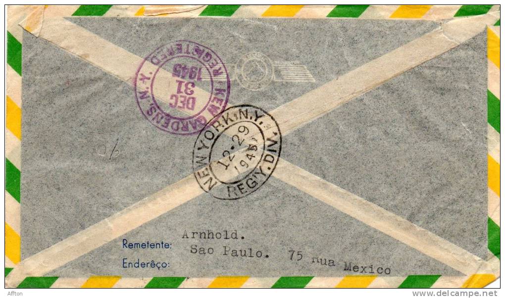 Brazil Old Cover Mailed To USA - Brieven En Documenten