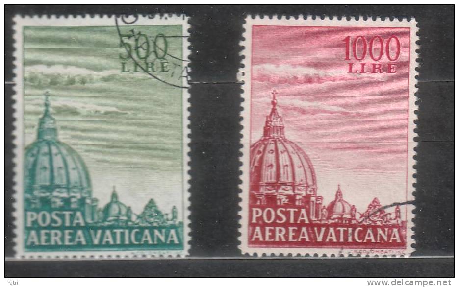 Vaticano - 1958 - Cupolone (usati) - Dentellatura 13 1/4 - Filigrana Lettere E Chiavi Decussate - Errors & Oddities