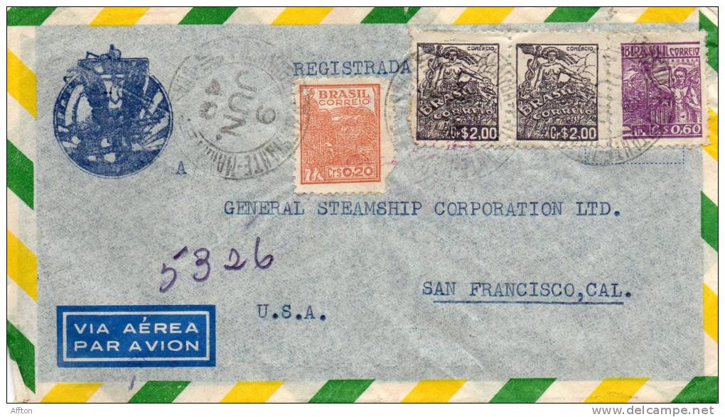 Brazil Old Cover Mailed To USA - Cartas & Documentos