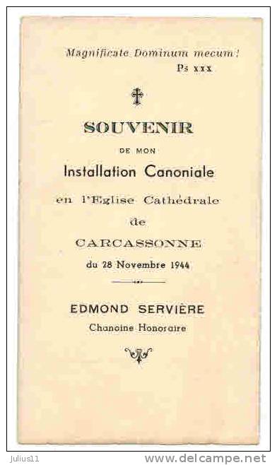 IMAGE PIEUSE  : " Installation Canoniale CARCASSONNE Chanoine Edmond SERVIERE " - Altri & Non Classificati