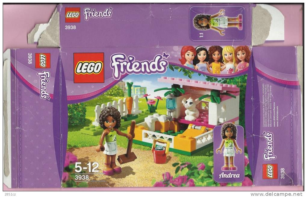 LEGO Carton BOX - No 3938  Friends - Andrea - Home For The Rabbit - Catalogues