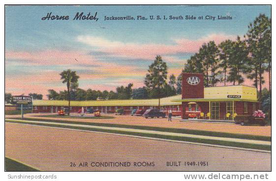 Florida Jacksonville Horne Motel U S 1 South Side At City Limits - Jacksonville