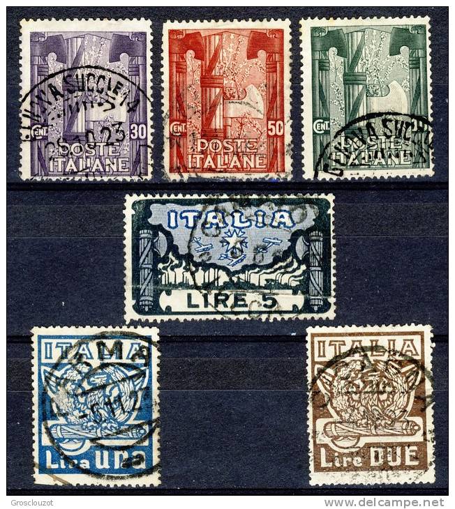 Regno 1923, Marcia Su Roma, Serie 26, N. 141-146 Usati Cat. € 180 - Oblitérés