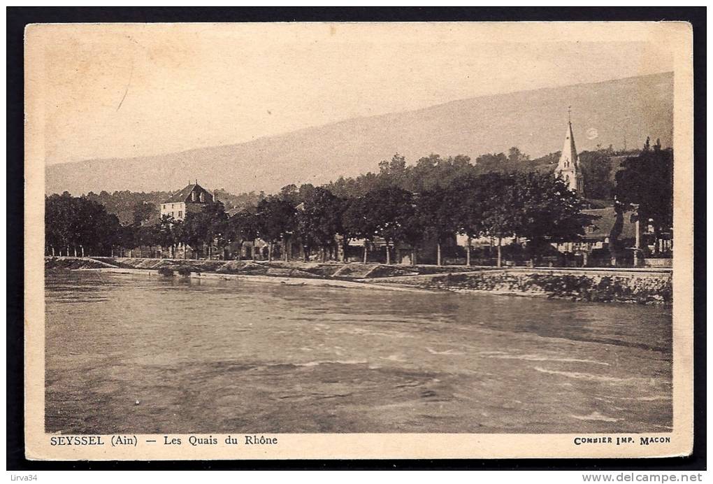 CPA ANCIENNE- FRANCE- SEYSSELLES (01)- QUAIS SUR LE RHONE EN ÉTÉ - Seyssel