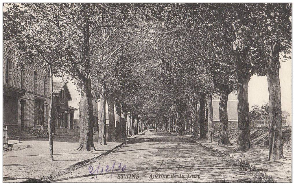 93 STAINS  Avenue De La GARE  Belle Allée D´ ARBRES Et Commerces - Stains