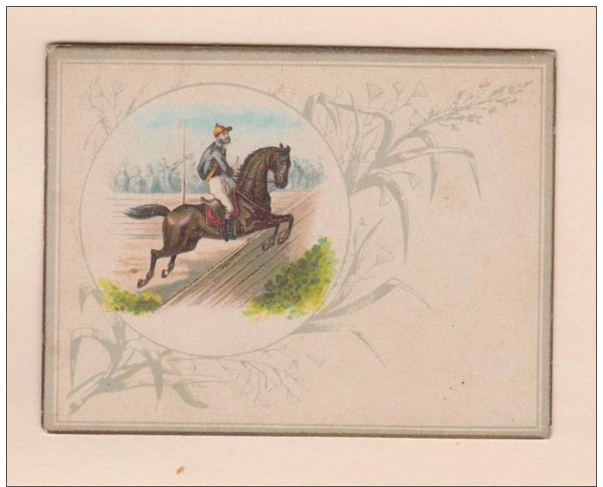 D52862 Postcard Vintage 2x3 Steeplechase Horse With Jockey Jumping Fence No Postcard Markings On Back, Used - Paarden
