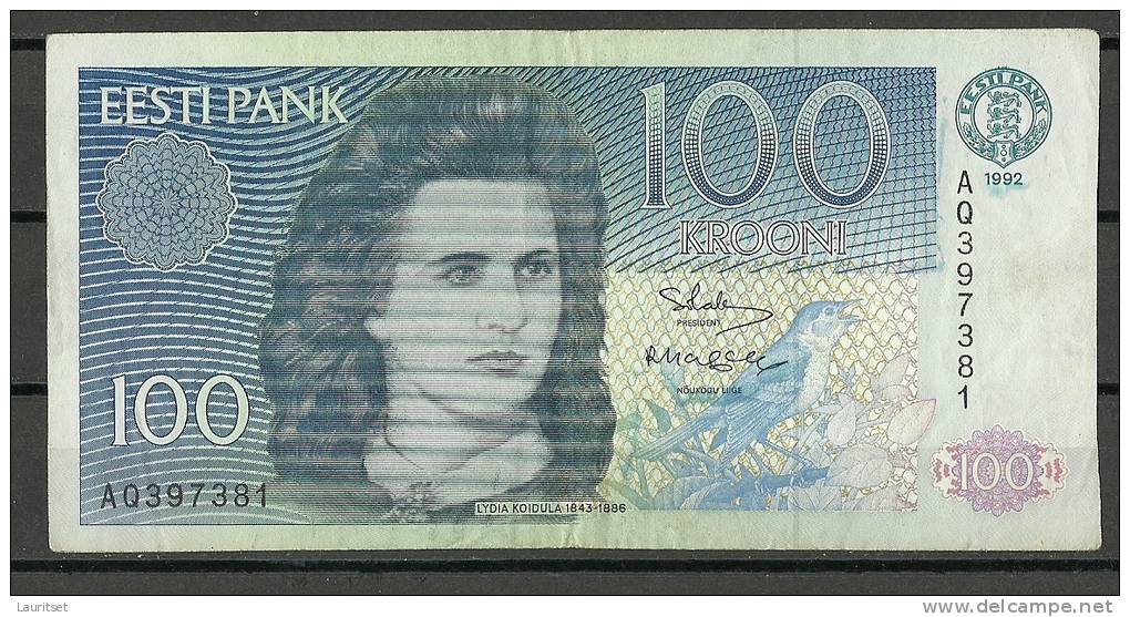 Estland Estonia Estonie 100 Krooni 1992 Banknote Used/gebraucht - Estland