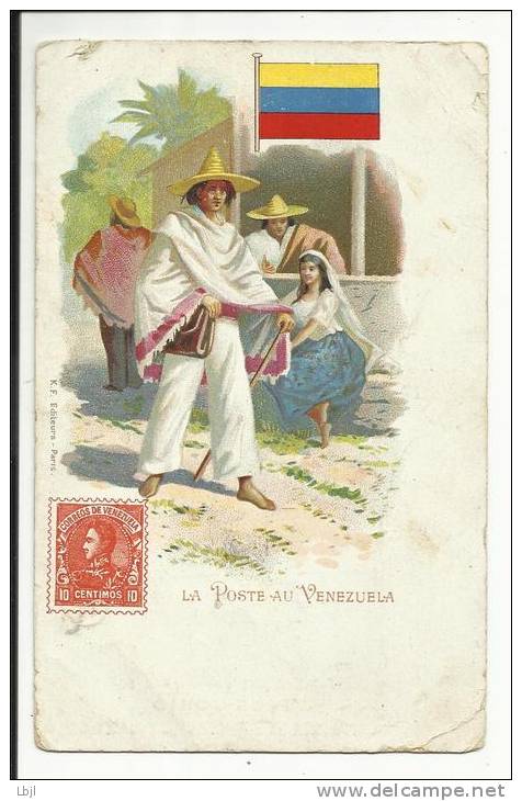 LA POSTE AU VENEZUELA , Carte Publicitaire " CHAUSSURES & BONNETERIE EN TOUS GENRES , GIROD-SORET , DOLE ( Jura ) " 1905 - Venezuela