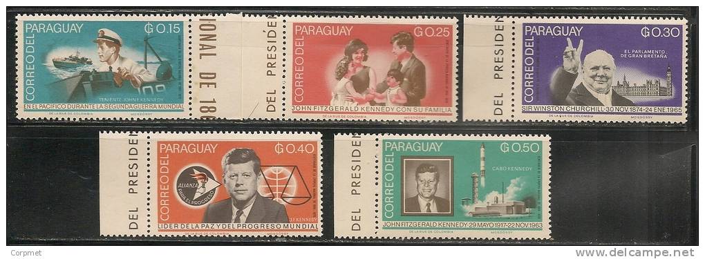 KENNEDY - Sir Winston Churchill - PARAGUAY - 1965 Yvert # 808/812 - MINT NH - Kennedy (John F.)