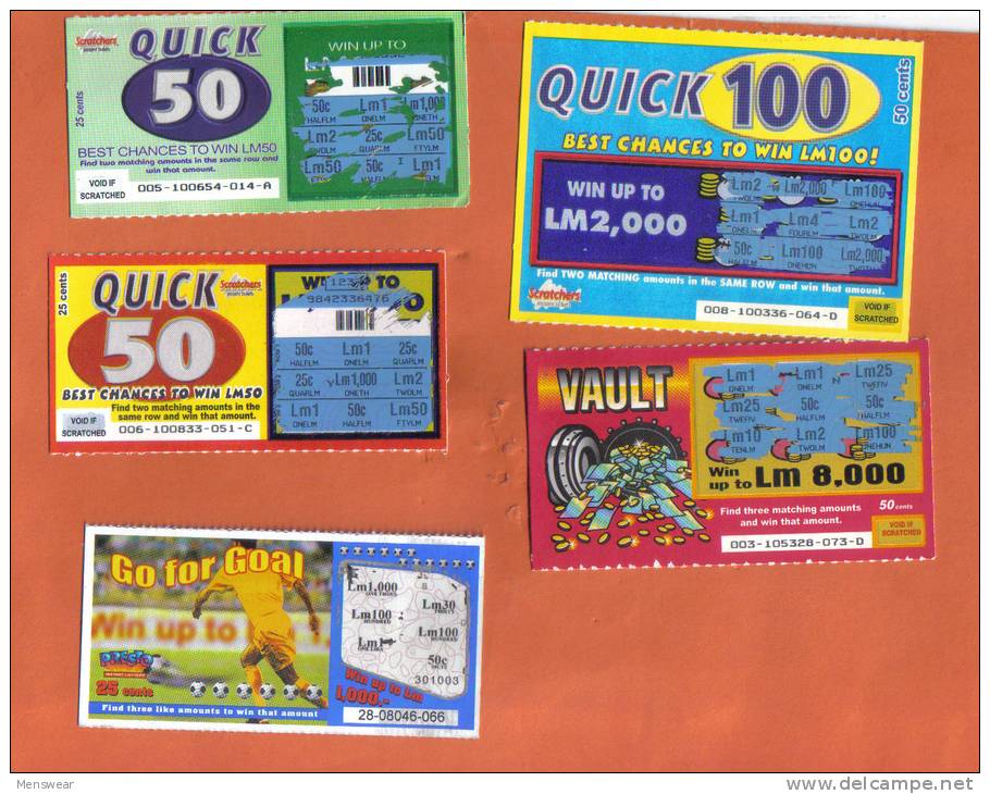 MALTA - 5 OLD LOTTERY TICKETS - - Lottery Tickets