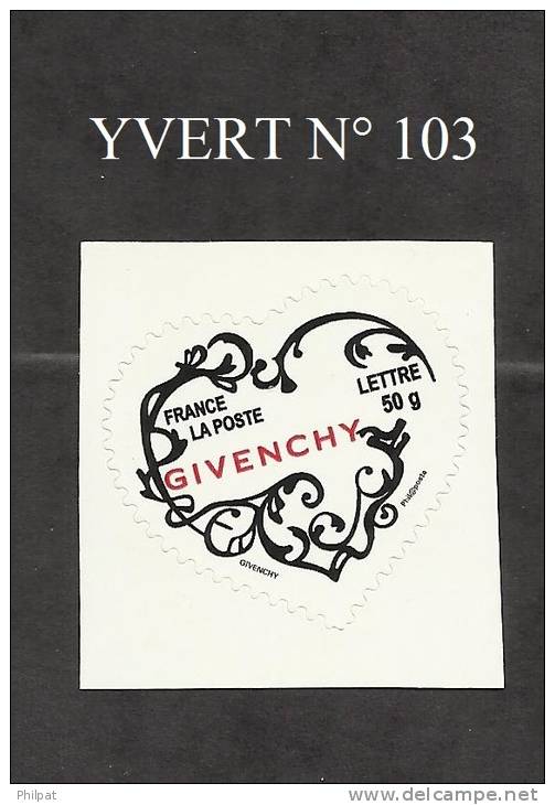 SAINT VALENTEUR COEUR ADHESIF AUTOCOLLANT GIVENCHY N° 103 - Autres & Non Classés