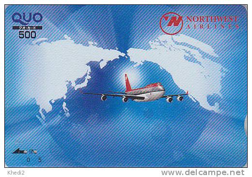 Carte Prépayée Japon - AVION NORTHWEST AIRLINES / USA - Airplane Airline Japan Prepaid Card  Flugzeug Quo Karte - 388 - Avions