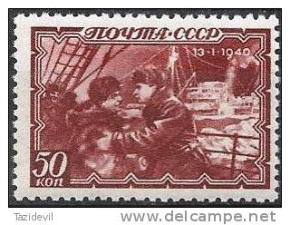 RUSSIA - 1940 50k Sedov Crew Heroism. Scott 774. Mint Lightly Hinged * - Unused Stamps