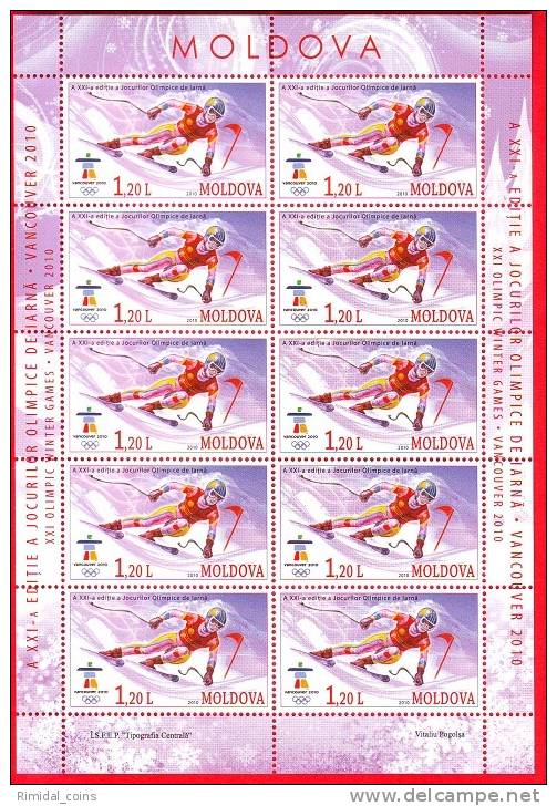 Moldova, Moldawien, Stamp Sheetlet, Winter Olympic Games Vancouver 2010 - Winter 2010: Vancouver