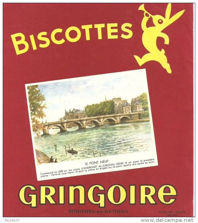 Buvard Biscottes Gringoire      Le Pont Neuf - Zwieback