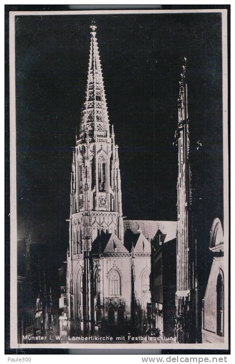 Münster - Lambertikirche Mit Festbeleuchtung - Muenster