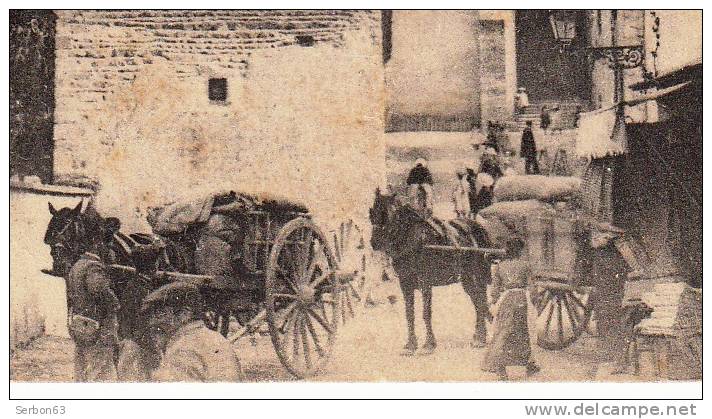 CPA L'AUVERGNE N°175 COMBRONDE L'EGLISE TRES ANIMEE CHARRETTE CHEVAUX 63460 AIGUEPERSE RIOM PUY DE DOME DOS NON SEPAREE - Combronde