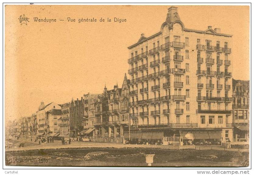 WENDUINE-VUE GENERALE DE LA DIGUE-VERZONDEN 1928-UITG.DE GRAEVE-GENT - Wenduine