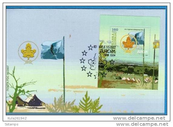 2007 X 433-BL17 MAKEDONIJA  MAKEDONIEN 2007 EUROPA CEPT SCOUTS SCAUTI MACEDONIA FDC SOUVENIR SHEET RARO - 2007