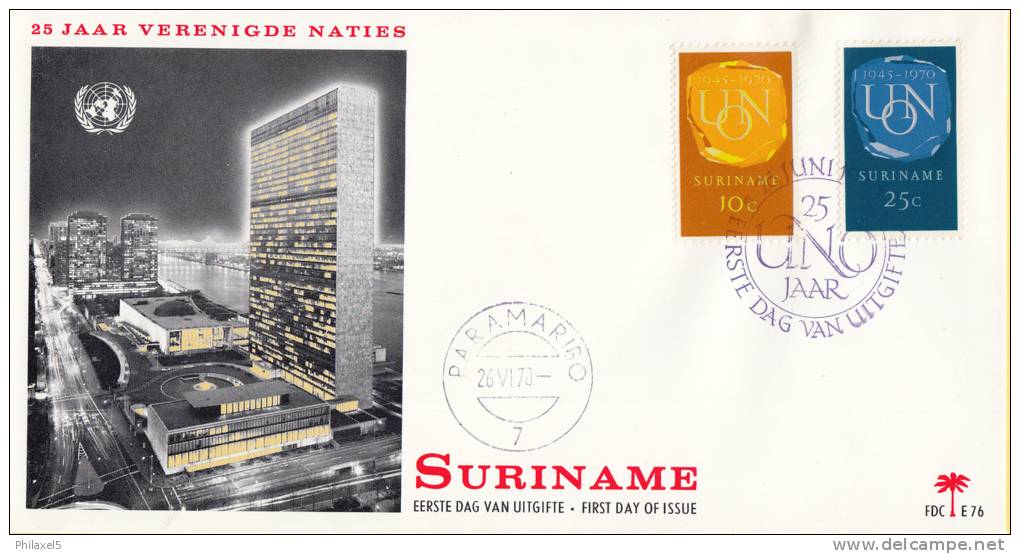 Suriname - FDC E76 - 25 Jaar Verenigde Naties (U.N.O.) - NVPH 538 - 539 - Suriname ... - 1975