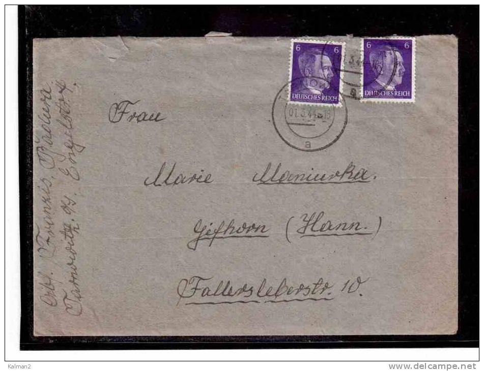 DE15   -   GERMANY POSTAL HISTORY   -  COVER  WITH ORIGINAL LETTER - TARNOWITZ ( Now Poland )   1.3.1944 - Lettres & Documents