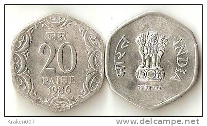 INDIA  20 Paise 1986 - India