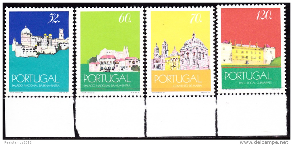 PORTUGAL - 1990,  Palácios Nacionais  (2.º Grupo) ( Série, 4 Valores )  ** MNH  MUNDIFIL  Nº 1968/71 - Unused Stamps