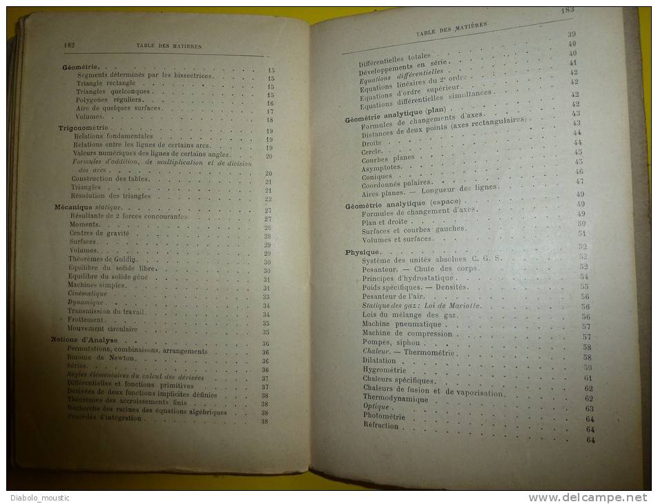 FORMULAIRE Math Et Technique  1910  Trés Pratique Pour Conducteurs De Travaux Chefs De Chantier, Chef D'Equipe Du B.T.P - Knutselen / Techniek