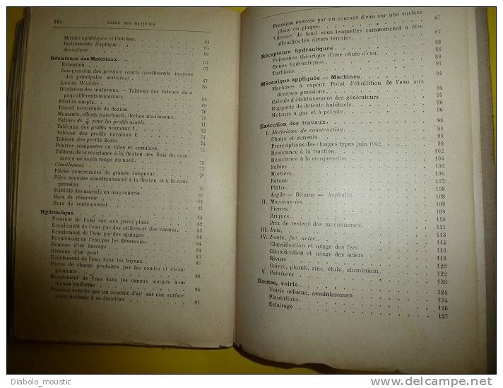 FORMULAIRE math et technique  1910  trés pratique pour Conducteurs de Travaux Chefs de Chantier, Chef d'Equipe du B.T.P