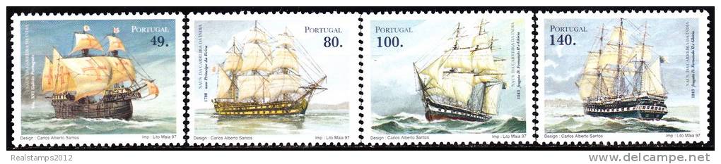 PORTUGAL -1997,  Naus Carreira Da Índia. ( Série, 4 Valores)    ** MNH  MUNDIFIL  Nº 2390/3 - Nuovi