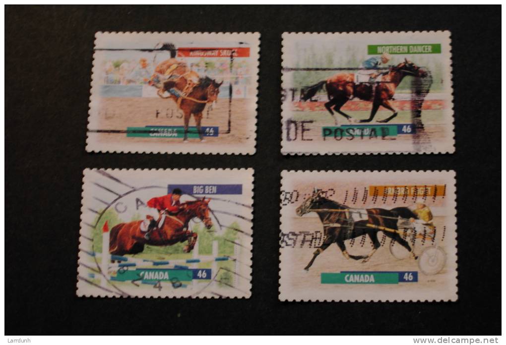 Canada 1795-98 Fauna Horses Northern Dancer Kingsway Skoal Big Ben Ambro Flight Cancelled 1999 A04s - Gebruikt